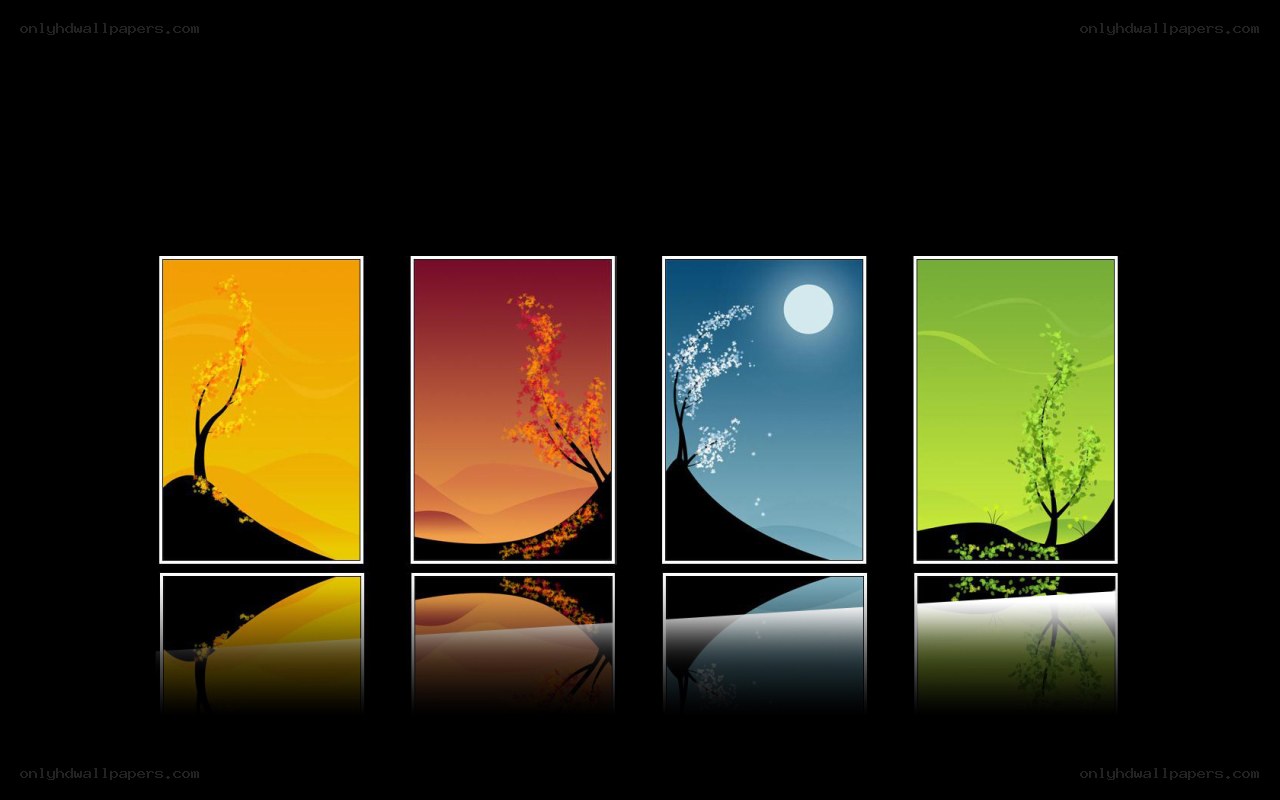 four seasons landscape art