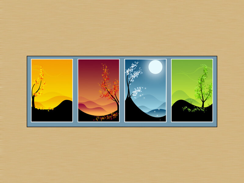 Four seasons landscape art