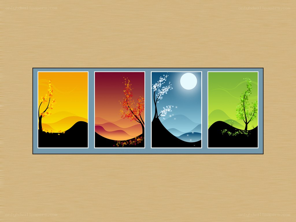 Four seasons landscape art