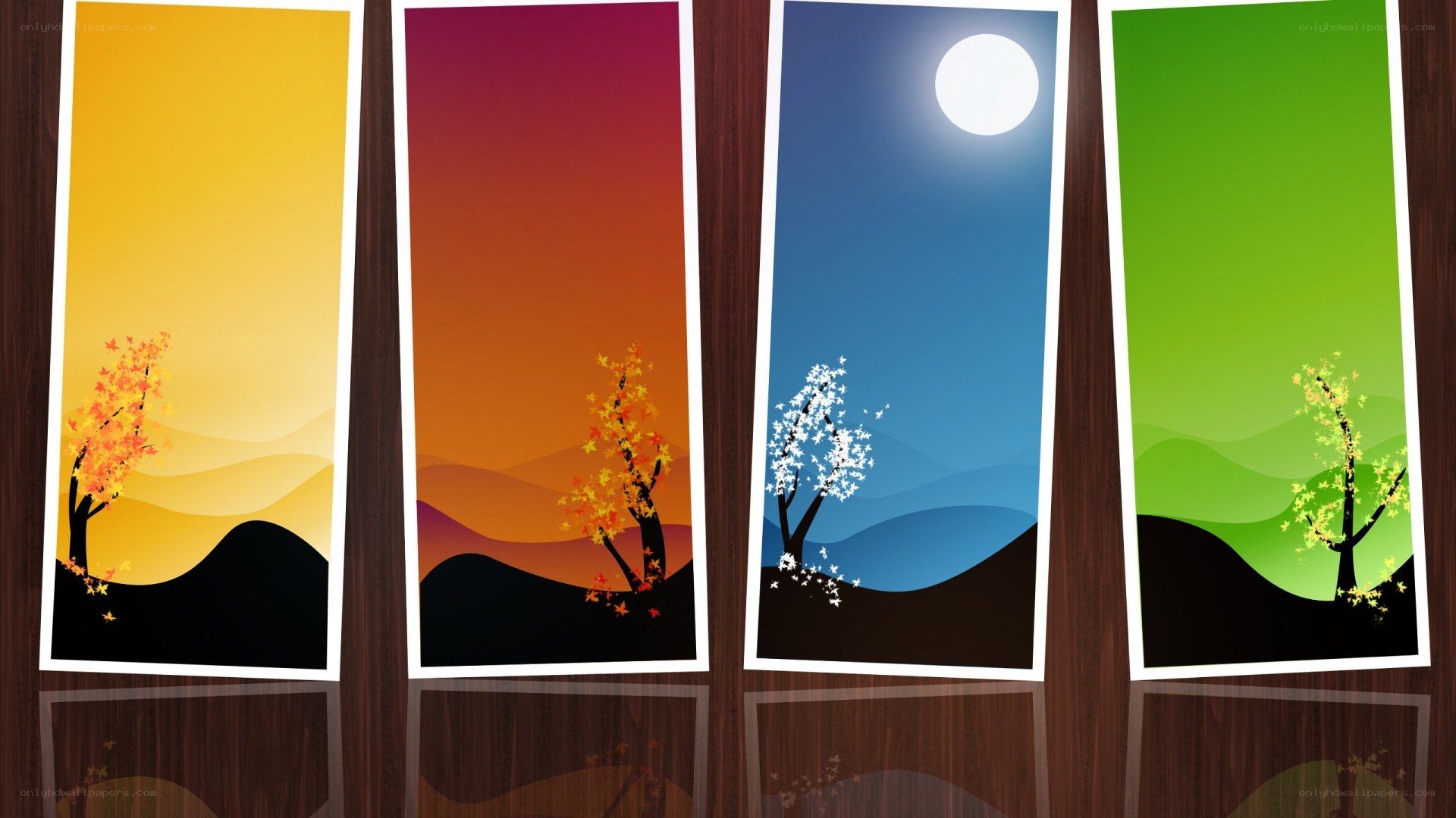 Four seasons landscape art