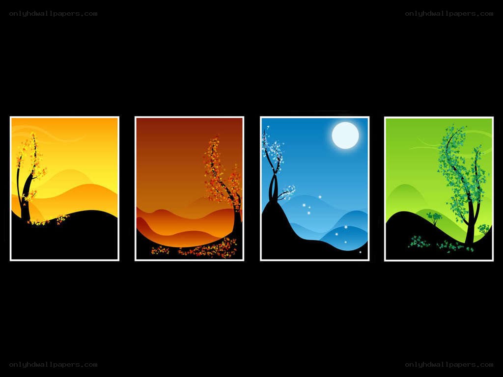 Four seasons landscape art