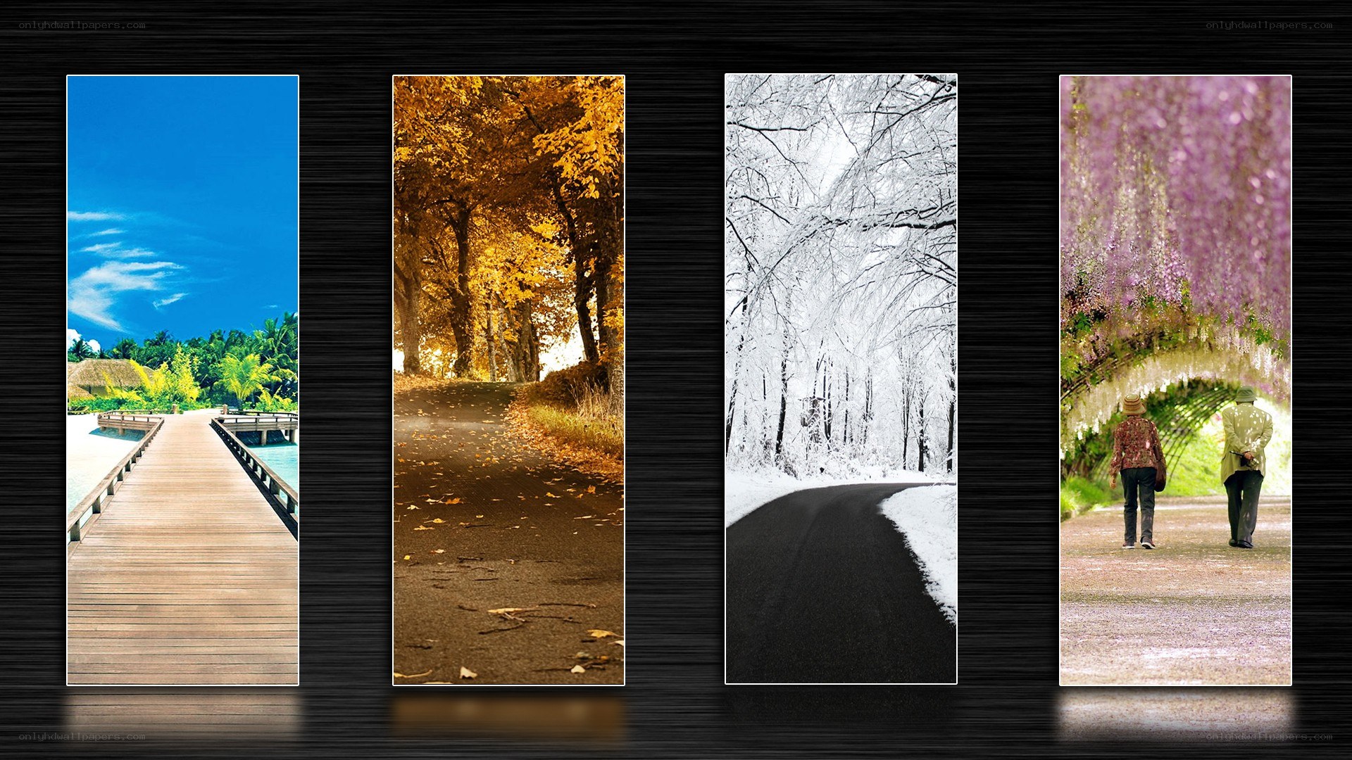 Four seasons landscape panels