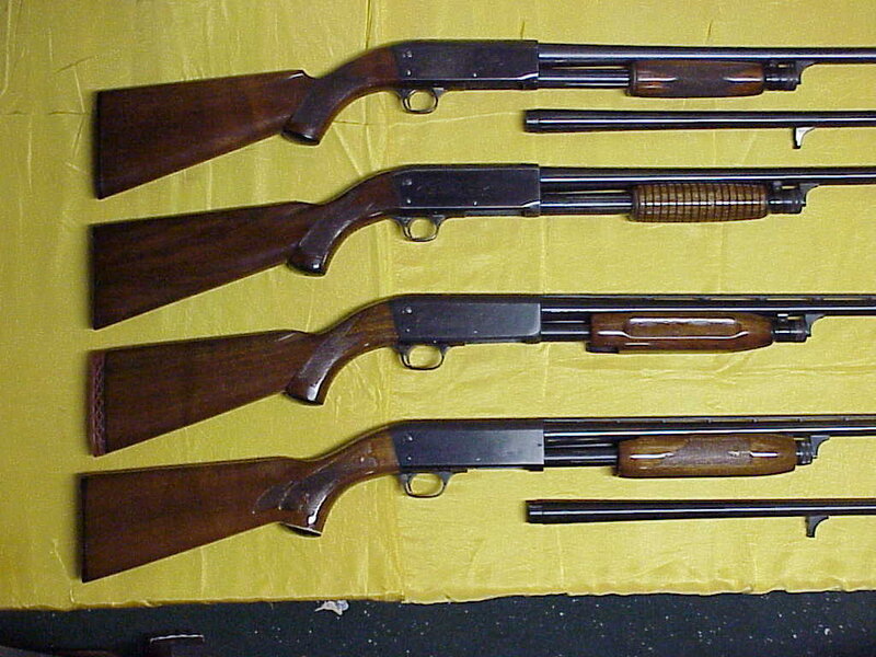 Four Shotguns on Display