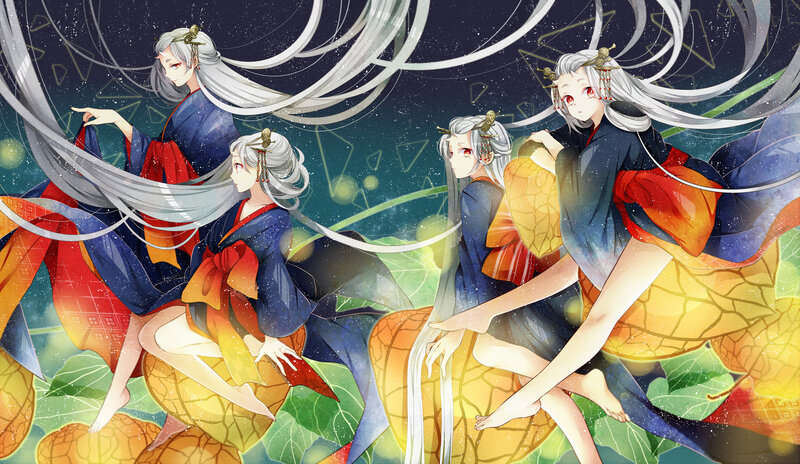 Four Silver-haired Figures