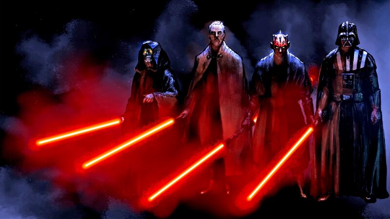Four Sith Lords with Lightsabers
