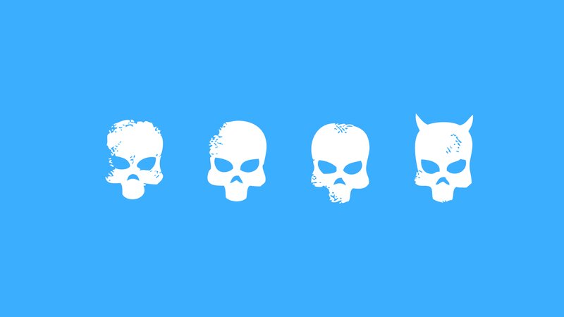 Four Skulls in a Row — Blue