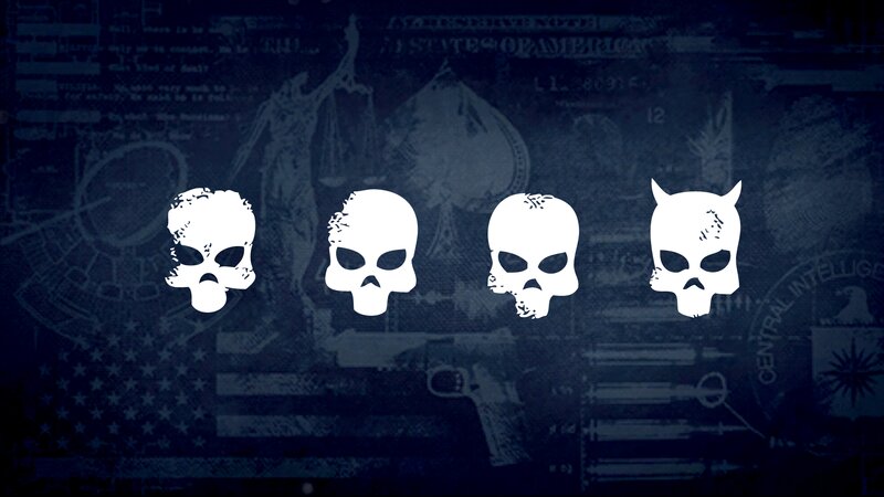 Four Skulls in a Row — White