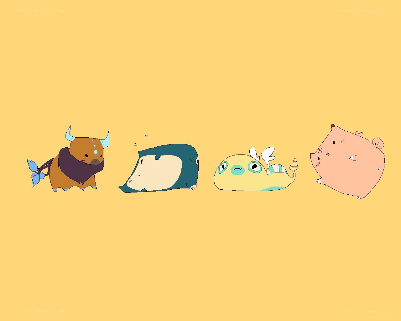 Four sleeping Pokémon