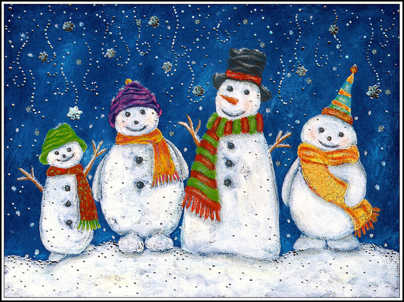 Four Snowmen in Winter