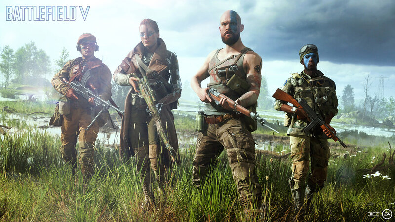 Four Soldiers in Field