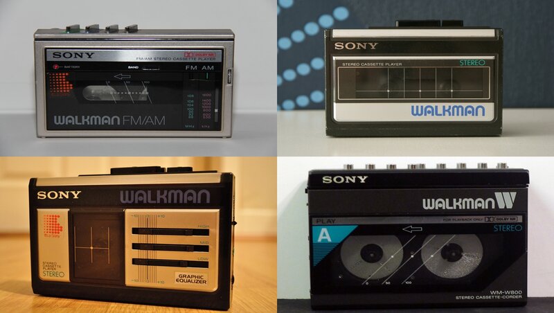 Four Sony Walkman Models