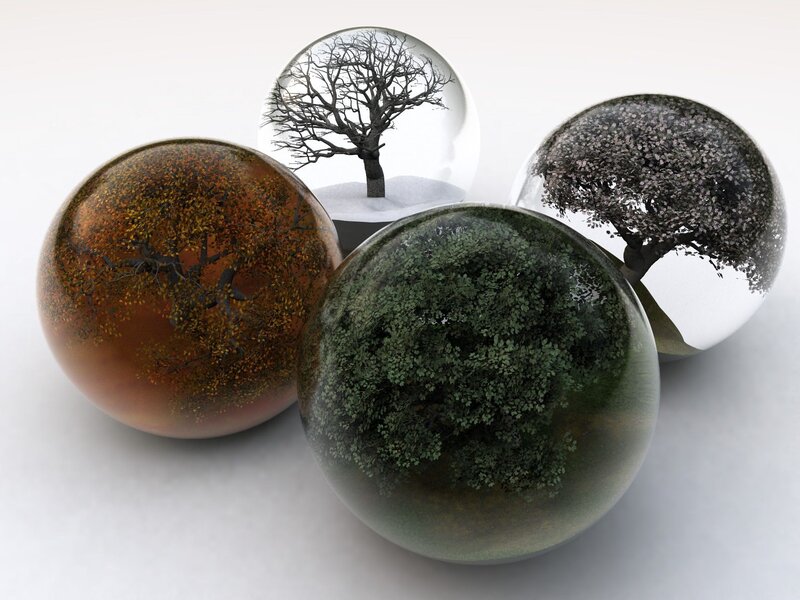 Four Spheres with Trees — Green