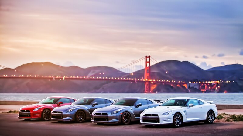 Four Sports Cars — Red