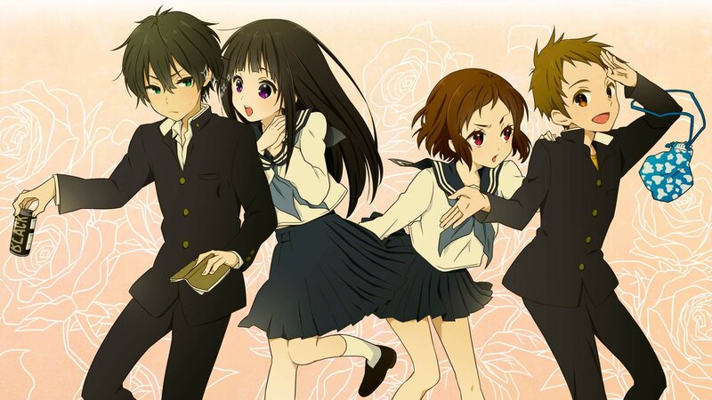 Four Students in Uniforms — Black, Playful