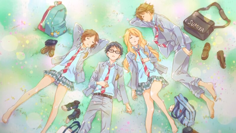 Four Students Lying on Grass