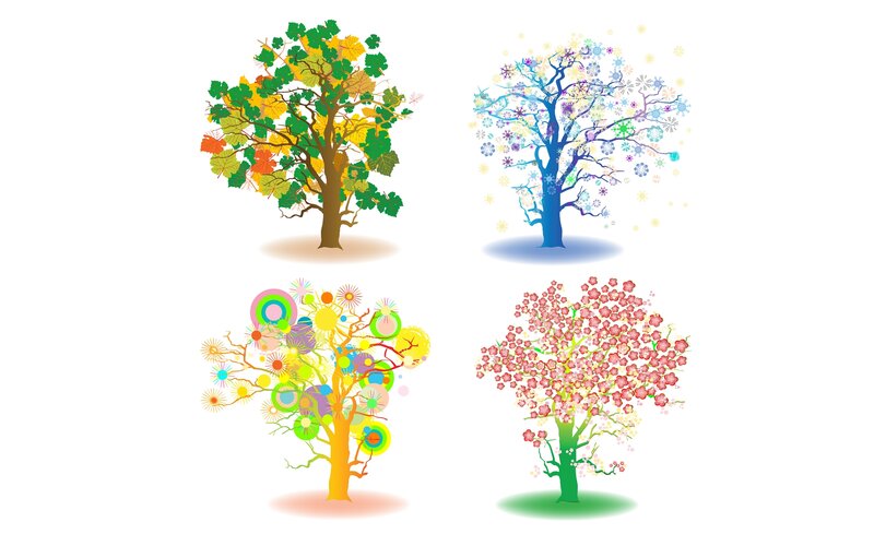 Four Stylized Trees