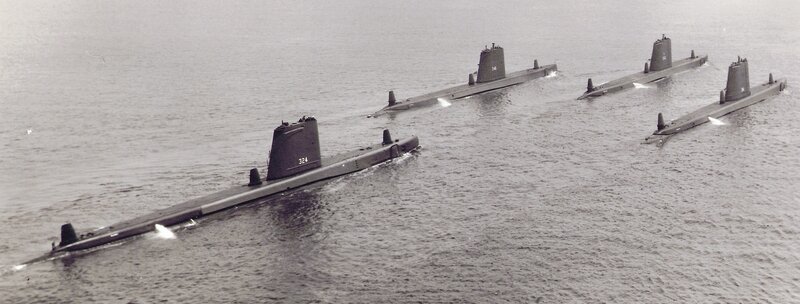 Four Submarines at Sea