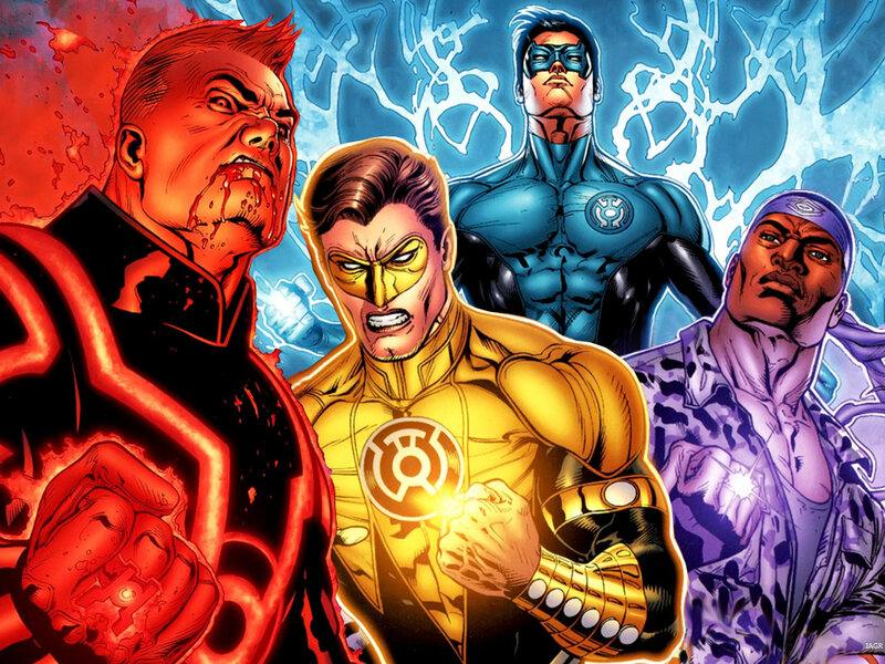 Four Superheroes in Costumes