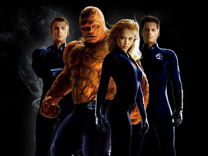 Four Superheroes Standing — Black