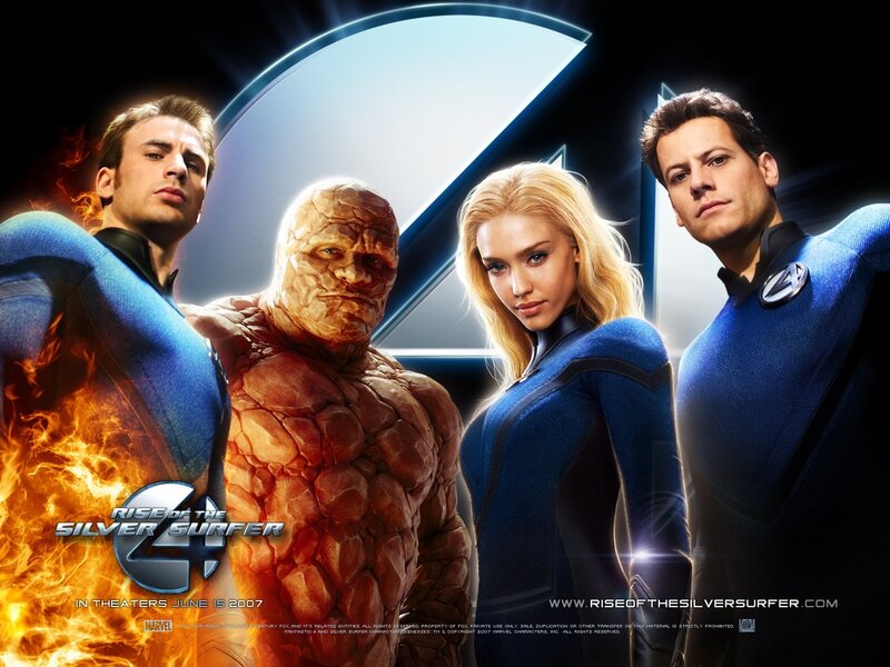 Four Superheroes Standing — Blue, Dramatic, Photograph