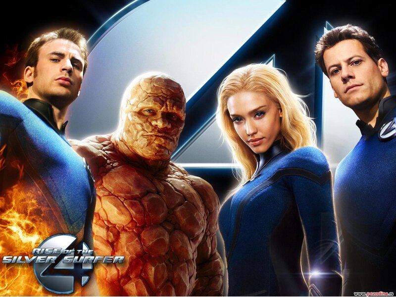 Four Superheroes Standing — Blue, Dramatic