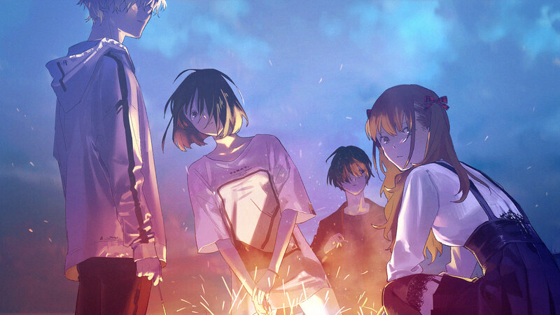 Four Teenagers at Night
