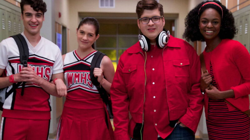 Four Teenagers in School Hallway