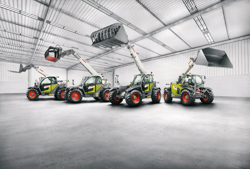 Four Telehandlers in Warehouse