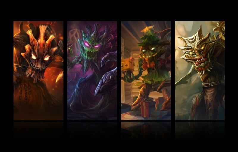Four tree-like monster portraits