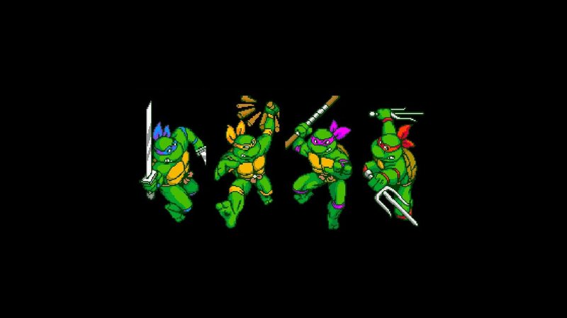 Four Turtle Ninjas — Green, Action, Pixel Art, Swords