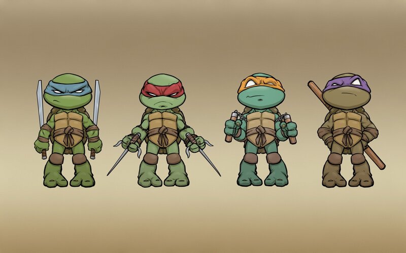 Four Turtle Ninjas — Green, Neutral