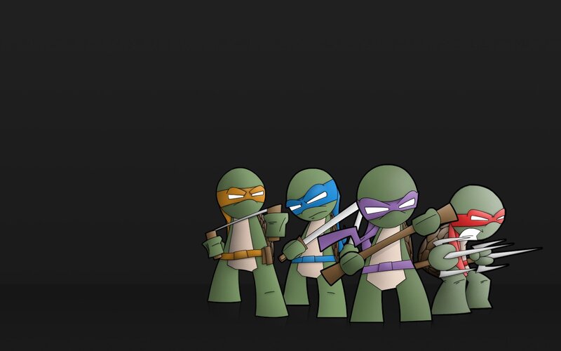 Four Turtle Ninjas — Green, Serious