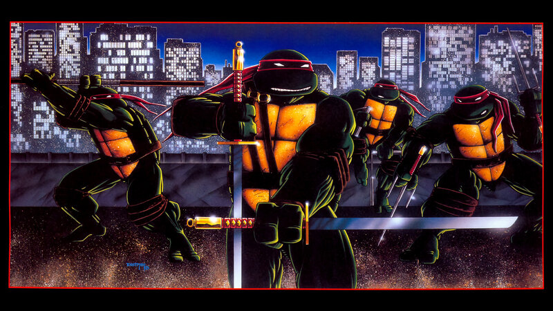 Four Turtle Warriors — Black, Dramatic, Night, Comic