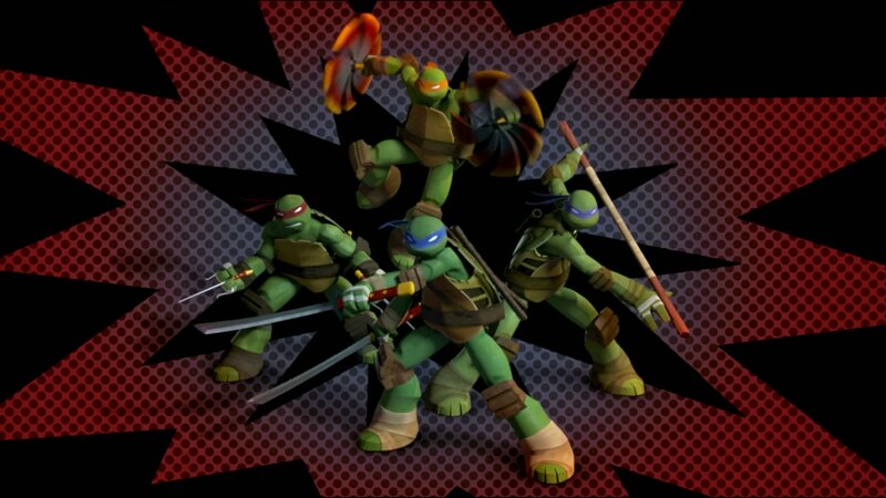 Four Turtle Warriors — Green, Action-packed, 3d Render