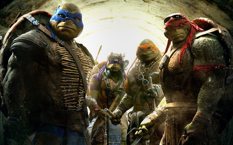 Four Turtle Warriors — Green, Dramatic, 3d Render