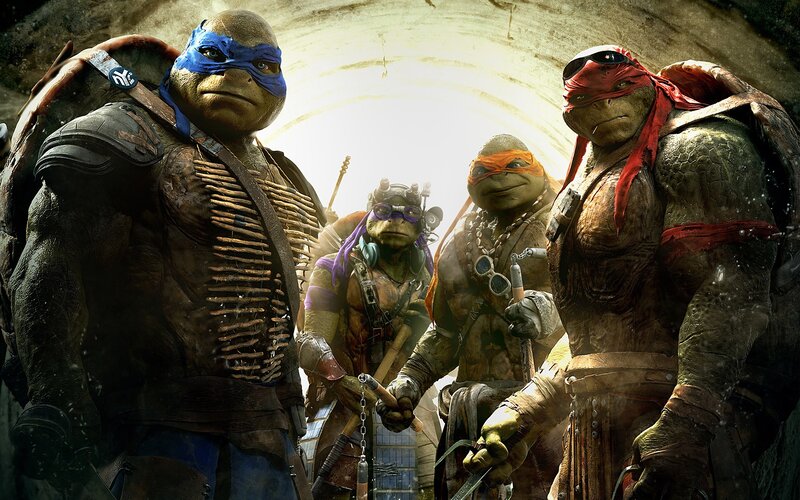 Four Turtle Warriors — Green, Dramatic, 3d Render, Tunnel