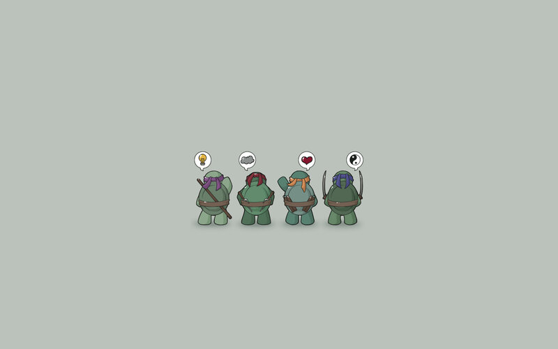 Four Turtles from Behind — Green