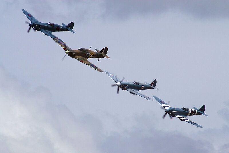Four Vintage Fighter Planes