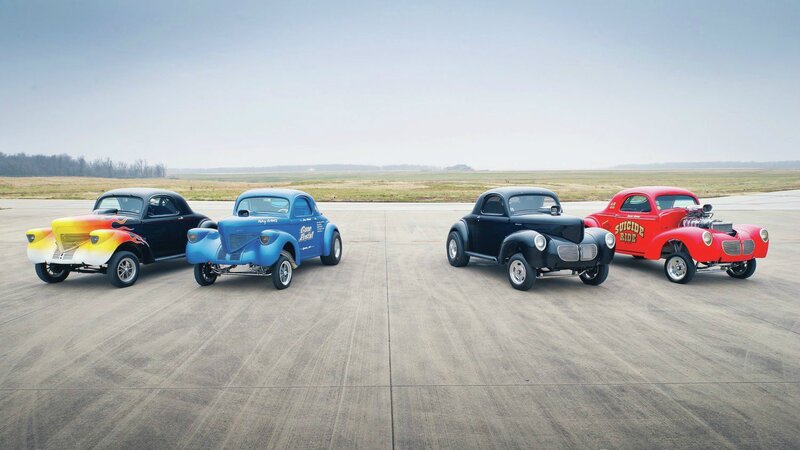 Four Vintage Race Cars
