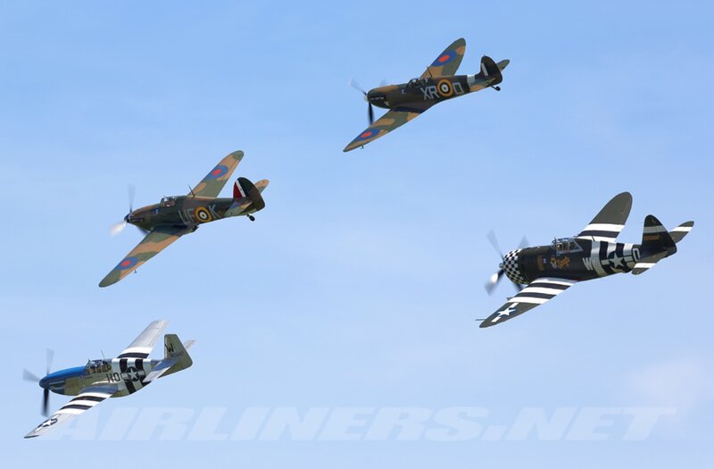 Four Vintage Warplanes — Blue