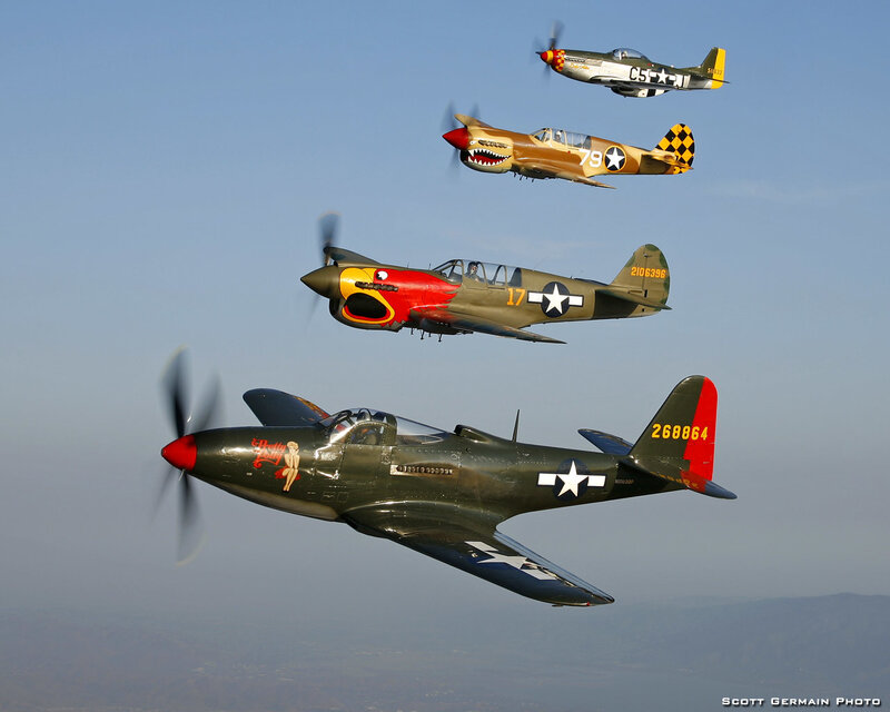 Four Vintage Warplanes — Green