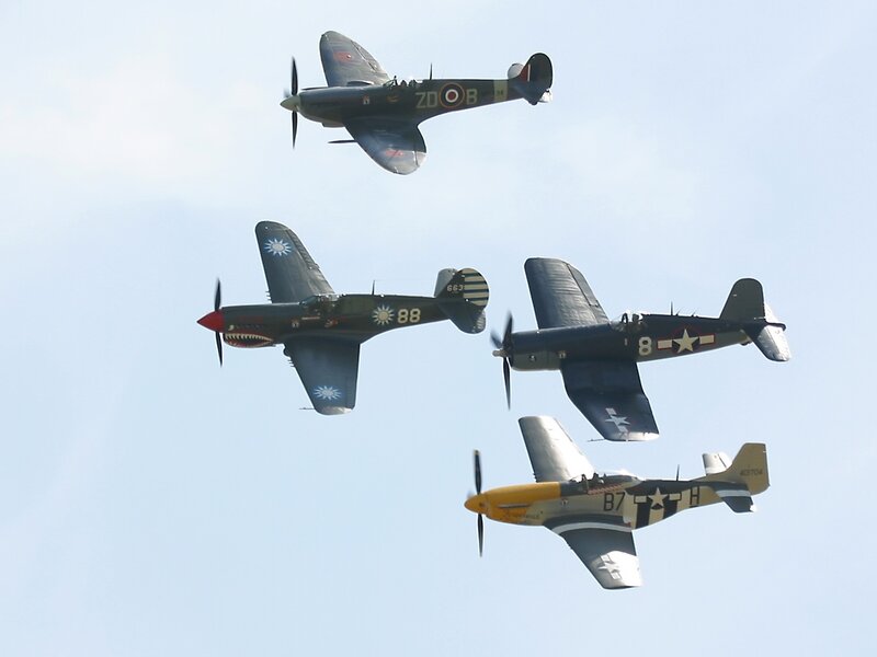 Four Vintage Warplanes