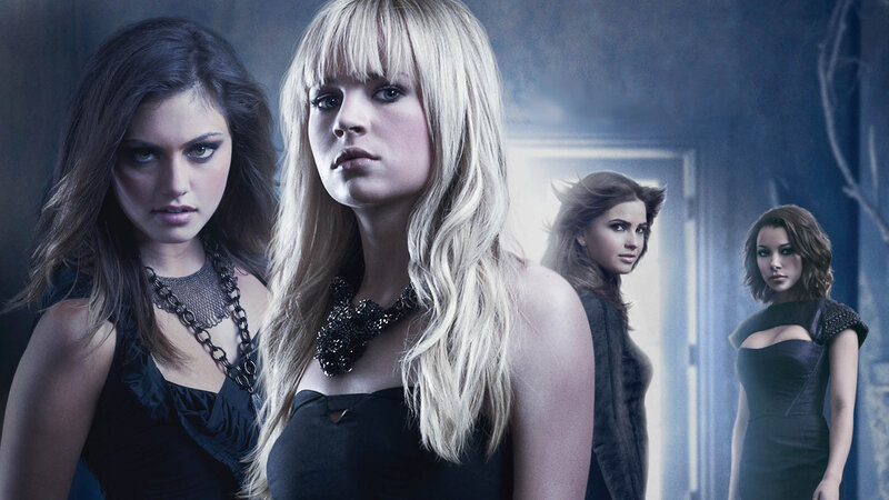 Four Women in Black Dresses — Dramatic, Photograph