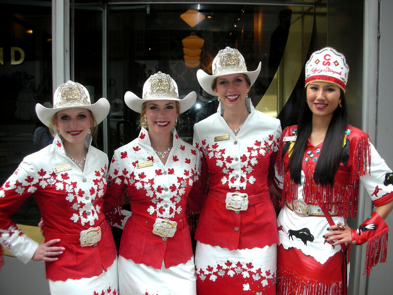 Four Women in Costumes — Red, Festive