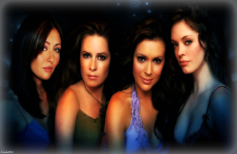 Four Women in Evening Wear — Blue