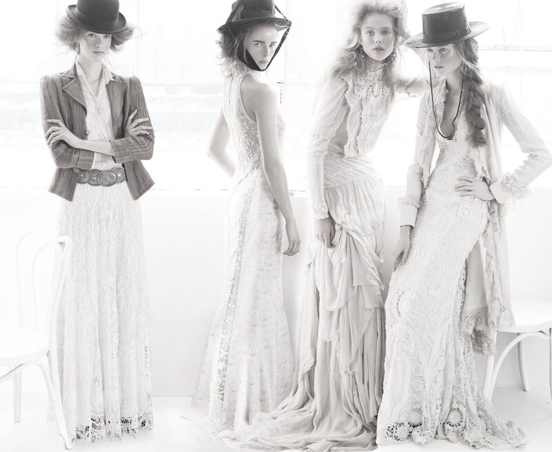 Four Women in Lace Dresses