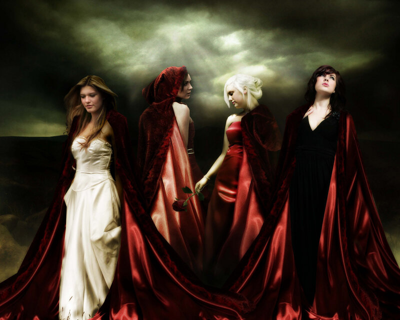 Four Women in Red Capes