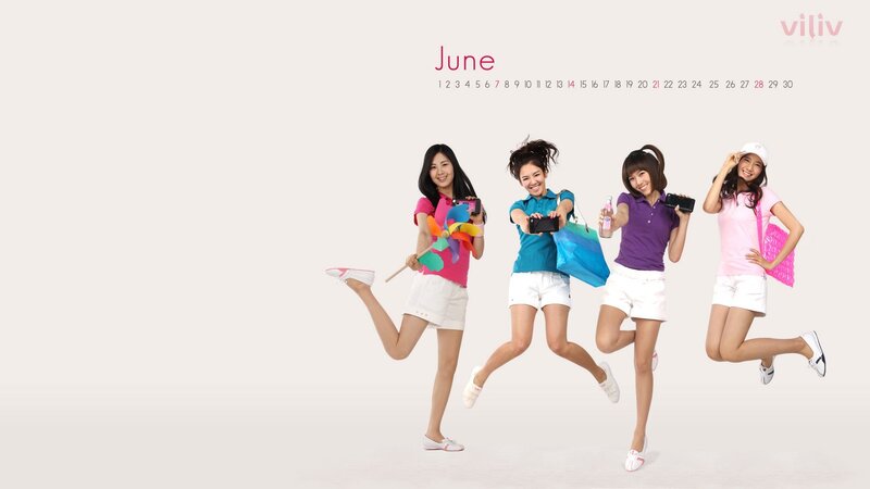 four women jumping for june calendar