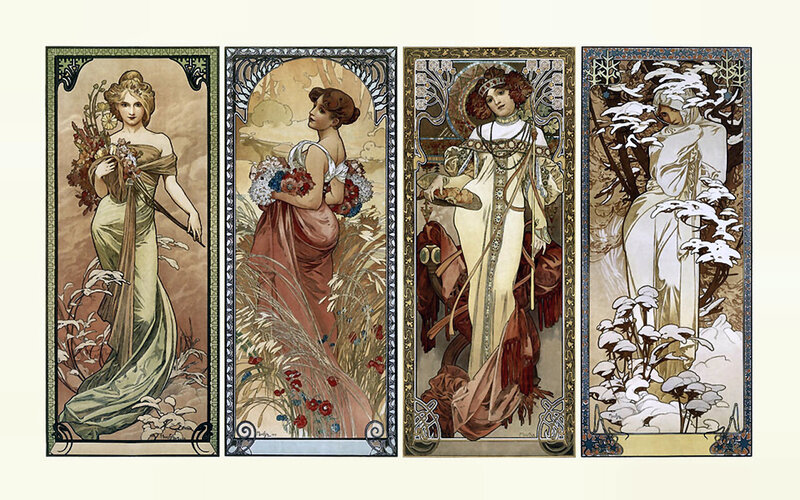 Four Women Representing Seasons