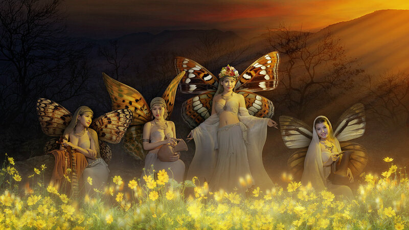 Four Women with Butterfly Wings